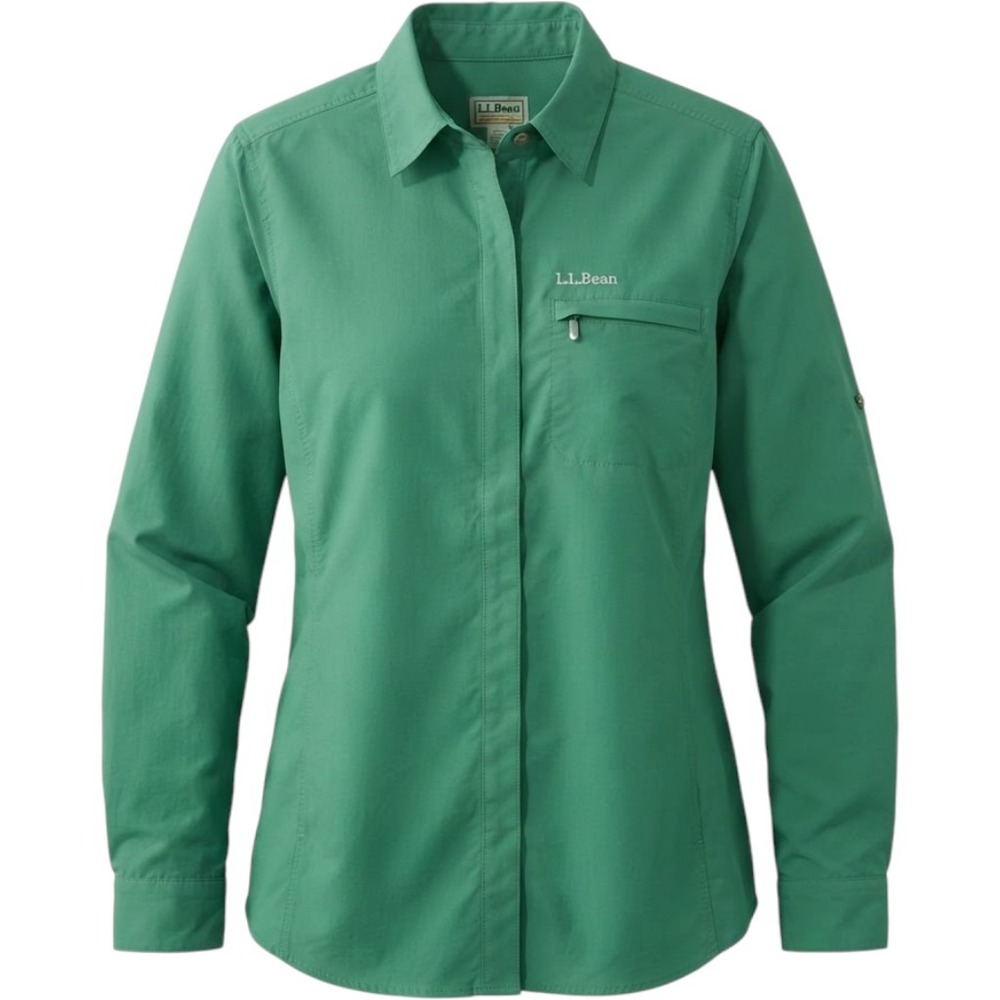 LL Bean Tropicwear Shirt (Style 5BF22) Nylon Poly Technical Roll-Tab Sleeve - 1X